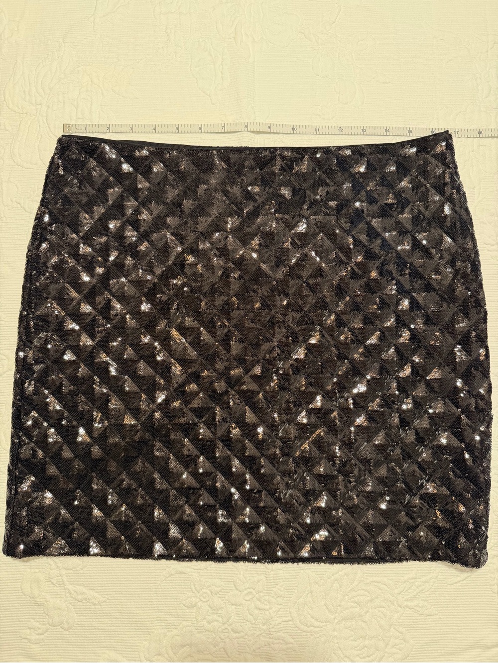 Banana Republic Black Quilted Sequin Mini Skirt
